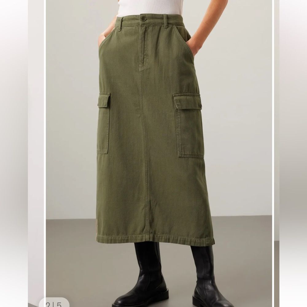 Reformation Maggi Cargo Skirt Army Green 31